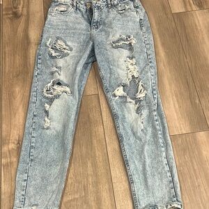 Distressed Light Blue Jeans